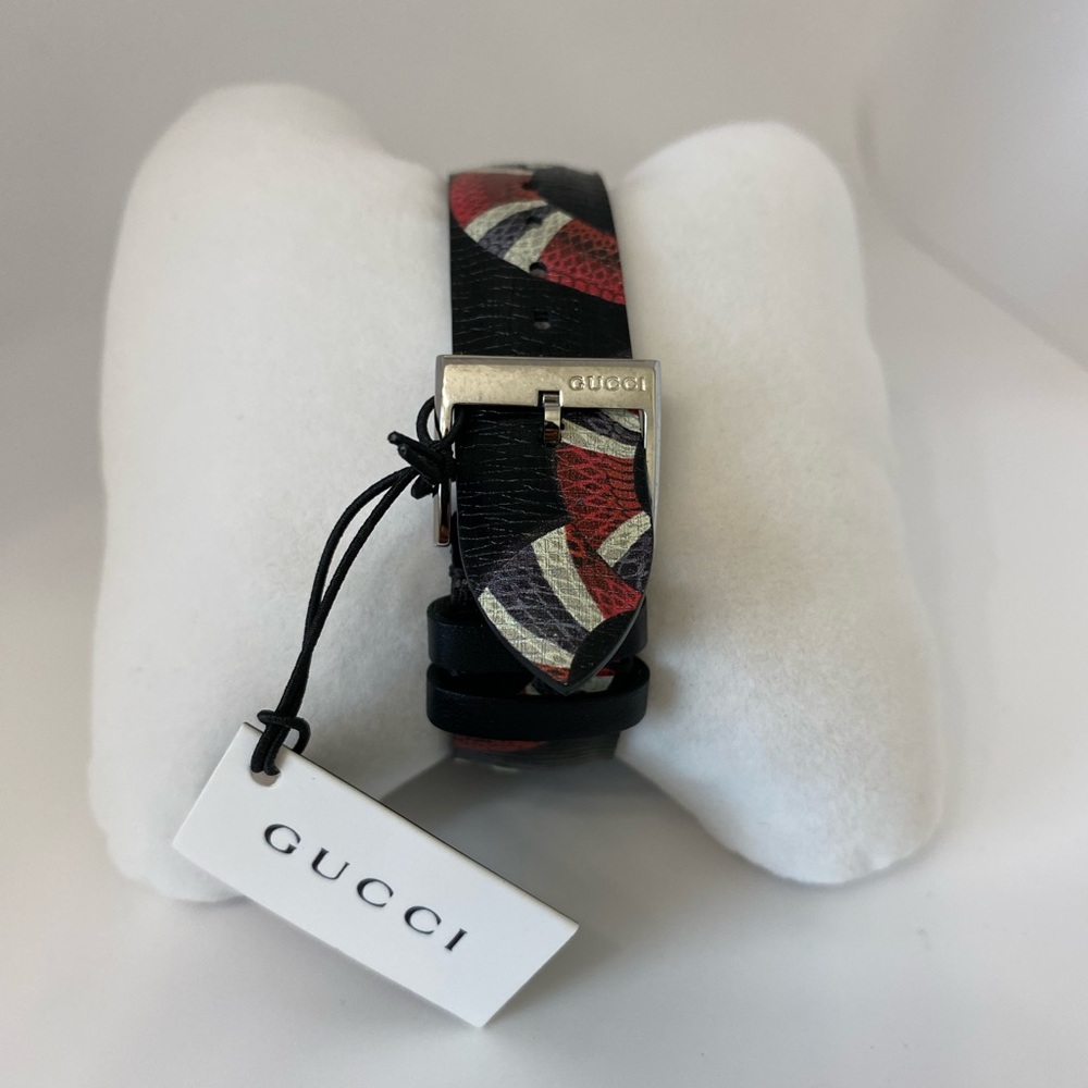 Gucci 38mm Le Marche Des Merveilles Snake Watch w/ Leather Strap - Picture 2 of 9